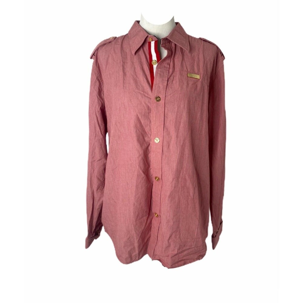 Cavi Men's Shirt Red Casual Button-Down Long Sleeve Fashion Size XL